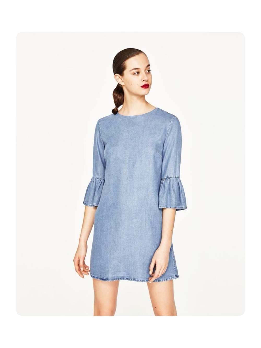 ★ NWT Zara Women Premium Denim Collection
Bell Sleeve Dress - Blue ★